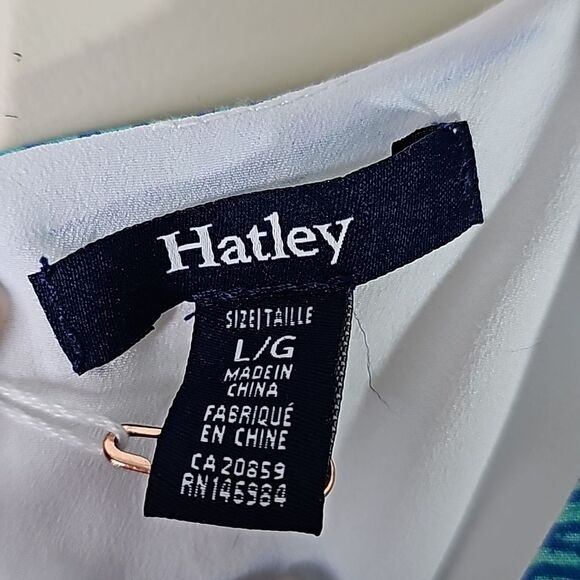Hadley Dress Bohemian Style Shift Blue Green White Fully Lined Size Large NWT - Picture 6 of 9